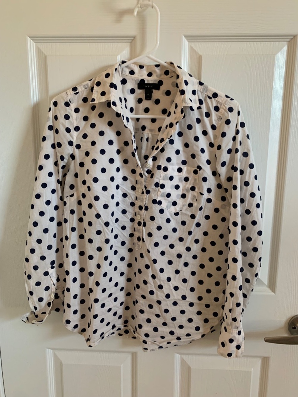 VINTAGE J.Crew cotton polka dot shirt, sz S